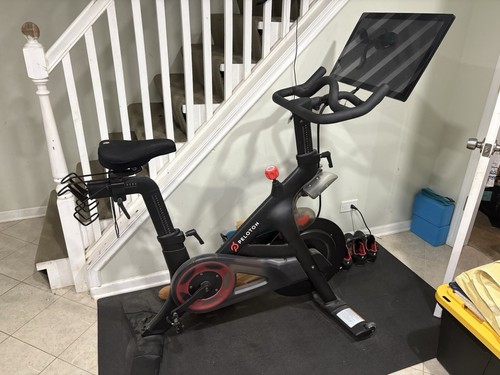 Peloton bike with mat - bike,